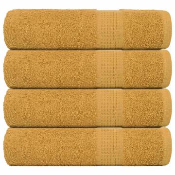 Hand Towels 4 pcs Gold 50x100 cm 100% Cotton - 360 gsm