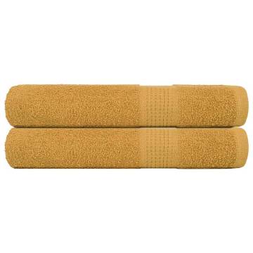 Gold Cotton Towels 2 pcs 100x200 cm | Soft & Absorbent