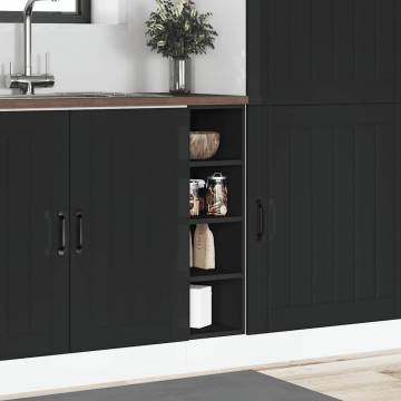 Bottom Cabinet Black - Durable Engineered Wood Storage