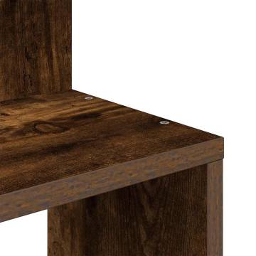 Smoked Oak Wall Corner Shelf | 32x32x127.5 cm | Durable Design