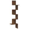 Wall Corner Shelf Brown Oak - 32x32x127.5 cm Engineered Wood