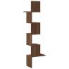 Wall Corner Shelf Brown Oak - 32x32x127.5 cm Engineered Wood