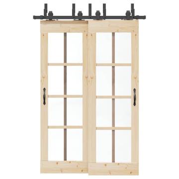 Sliding Door Hardware Kit 152.5 cm - Steel Black | HiPoMarket