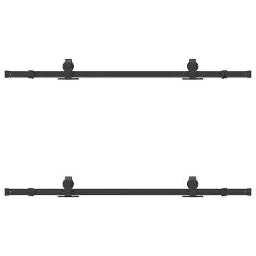 Sliding Door Hardware Kit 152.5 cm - Steel Black | HiPoMarket