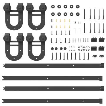 Sliding Door Hardware Kit 183 cm - Black Steel | Hipo Market