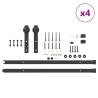 Sliding Door Hardware Kit - 213.5 cm Steel Black | Hipo Market