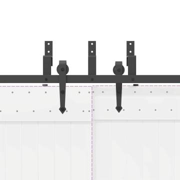 Sliding Door Hardware Kit 213.5 cm Steel Black - Durable & Quiet