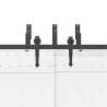 Sliding Door Hardware Kit 213.5 cm Steel Black - Durable & Quiet