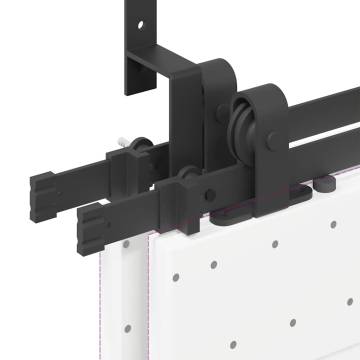 Sliding Door Hardware Kit - 200 cm Steel Black | HipoMarket