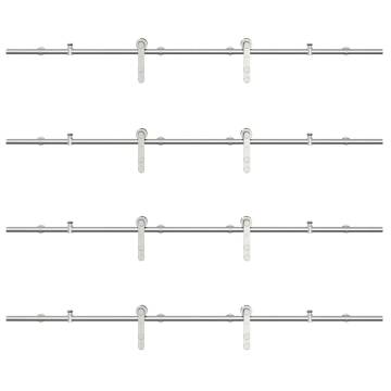 Sliding Door Hardware Kit 183 cm - Stainless Steel Silver