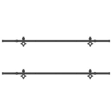 Sliding Door Hardware Kit 213.5 cm - Steel Black | HipoMarket