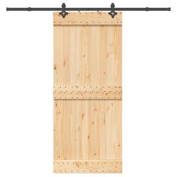 Solid Wood Pine Sliding Door Set - 90x210 cm | HipoMarket