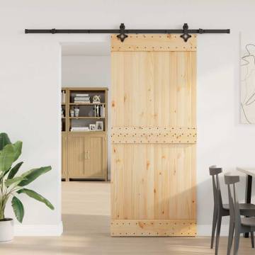 Solid Wood Pine Sliding Door Set - 90x210 cm | HipoMarket