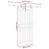 Solid Wood Pine Sliding Door Set - 90x210 cm | HipoMarket