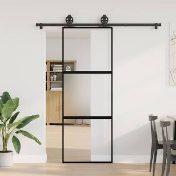 Modern Sliding Door with Hardware Set - Tempered Glass & Aluminium