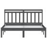 Stylish Grey Solid Wood Pine Bed Frame 140x190 cm | HipoMarket