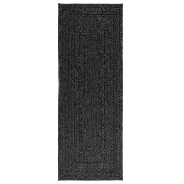 Rug ZIZUR Anthracite 80x200 cm - Indoor & Outdoor Jute Look