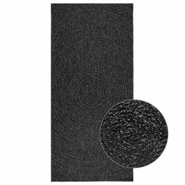 Rug ZIZUR Anthracite 100x200 cm - Jute Look for Indoor & Outdoor