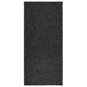 Rug ZIZUR Anthracite 100x200 cm - Jute Look for Indoor & Outdoor