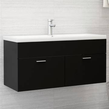 Sink Cabinet Black 100x38.5 cm - Stylish Bathroom Storage