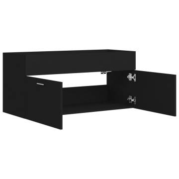 Sink Cabinet Black 100x38.5 cm - Stylish Bathroom Storage