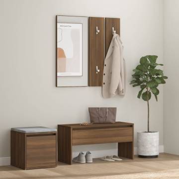 Hallway Furniture Set - Brown Oak Engineered Wood | HiPoMarket