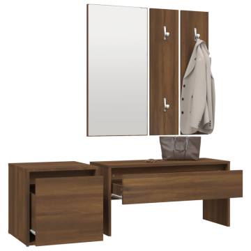 Hallway Furniture Set - Brown Oak Engineered Wood | HiPoMarket