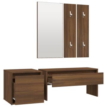 Hallway Furniture Set - Brown Oak Engineered Wood | HiPoMarket