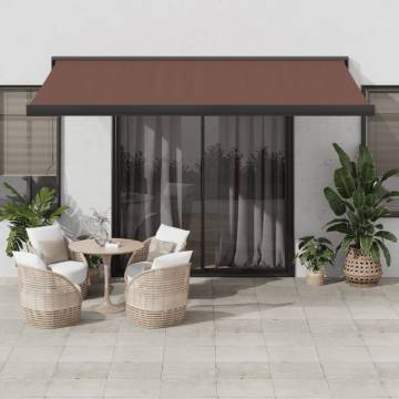 Automatic Retractable Awning Brown 450x300 cm | HipoMarket