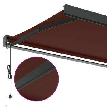 Automatic Retractable Awning Brown 450x300 cm | HipoMarket