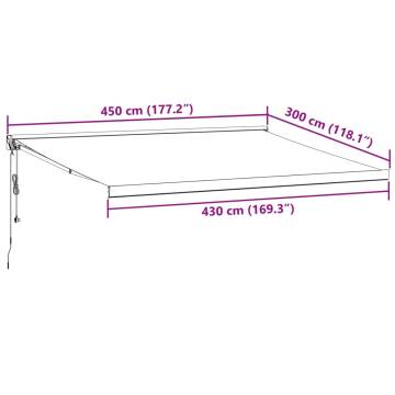 Automatic Retractable Awning Brown 450x300 cm | HipoMarket