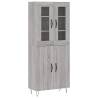 Stylish Highboard Grey Sonoma - 69.5x34x180 cm