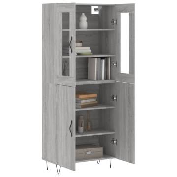 Stylish Highboard Grey Sonoma - 69.5x34x180 cm