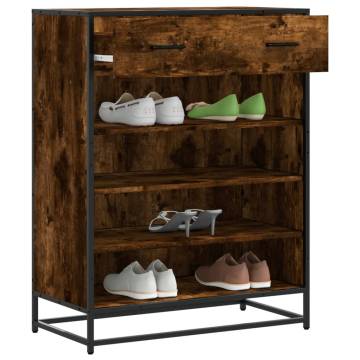 Shoe Cabinet Smoked Oak - Stylish Storage Solution | Hipo Market