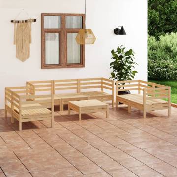 8 Piece Solid Pinewood Garden Lounge Set | Hipomarket