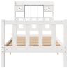 Bookcase Bed without Mattress White - 75x190 cm Solid Wood