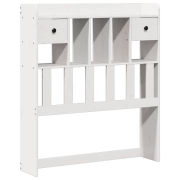 Bookcase Bed without Mattress White - 75x190 cm Solid Wood