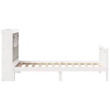 Bookcase Bed without Mattress White - 75x190 cm Solid Wood