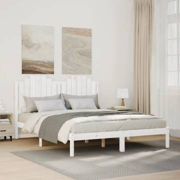 Extra Long White Bed Frame 140x210 cm - Durable Solid Wood