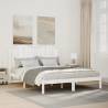  Extra Long Bed Frame without Mattress White 140x210 cm Solid Wood Colour white Size 140 x 210 cm 