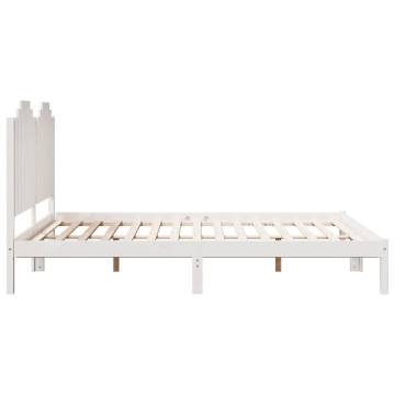 Extra Long White Bed Frame 140x210 cm - Durable Solid Wood