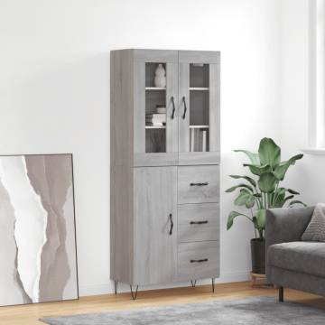 Highboard Grey Sonoma - Stylish Storage Solution | HipoMarket