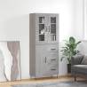  Highboard Grey Sonoma 69.5x34x180 cm Engineered Wood Colour grey sonoma Quantity in Package 1 Model 1 door 3 drawers 