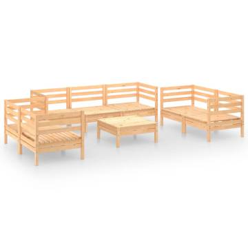 8 Piece Solid Pinewood Garden Lounge Set | Hipomarket