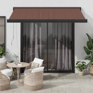 Automatic Retractable Awning Brown 350x250 cm - UV Protection