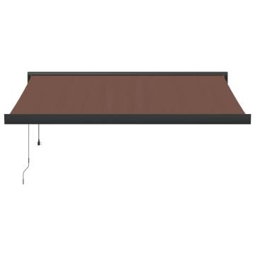 Automatic Retractable Awning Brown 350x250 cm - UV Protection