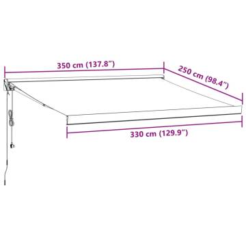 Automatic Retractable Awning Brown 350x250 cm - UV Protection