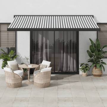 Retractable Awning Anthracite & White 4.5x3m | Outdoor Shade