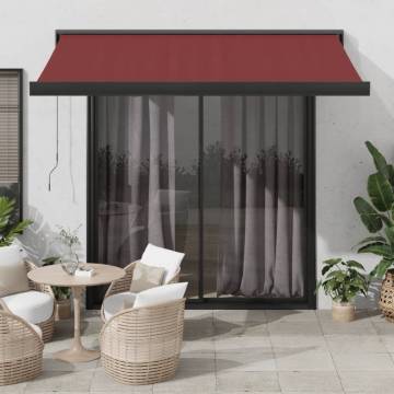 Automatic Retractable Awning Burgundy 350x250 cm - Hipomarket