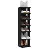 Shoe Cabinet Black - Durable Engineered Wood - 27.5x27x102cm